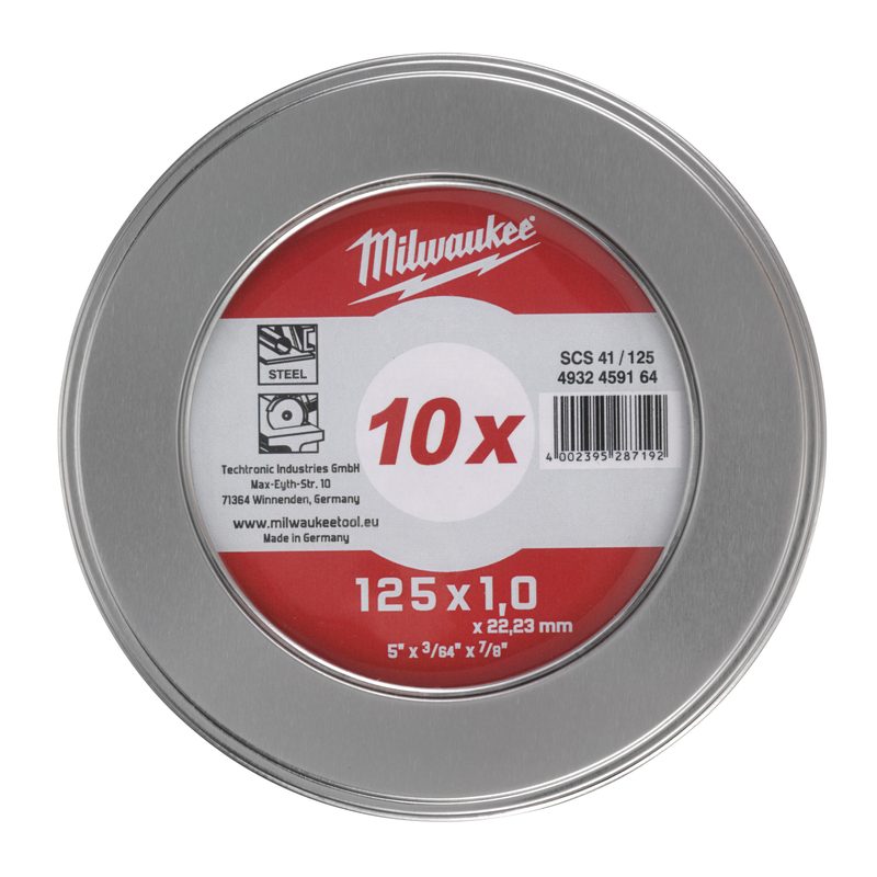 Milwaukee CutWSC41/125X1 řezný kotouč-10ks kovový box