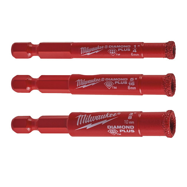Milwaukee Sada 3ks vrtáků Diamond - 3ks průměr 6, 8, 10 mm