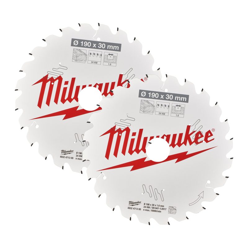 Milwaukee set pilových kotoučů Dřevo 190 x 24T/24T-2ks