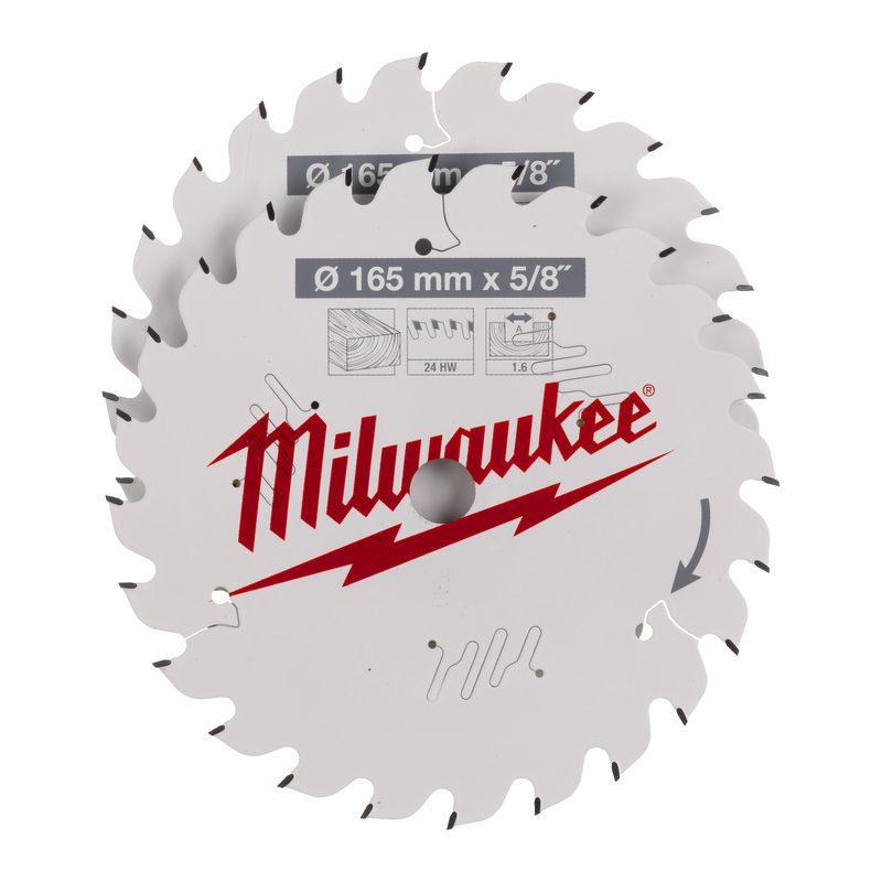 Milwaukee set pilových kotoučů Dřevo 165 x 24T/24T-2ks