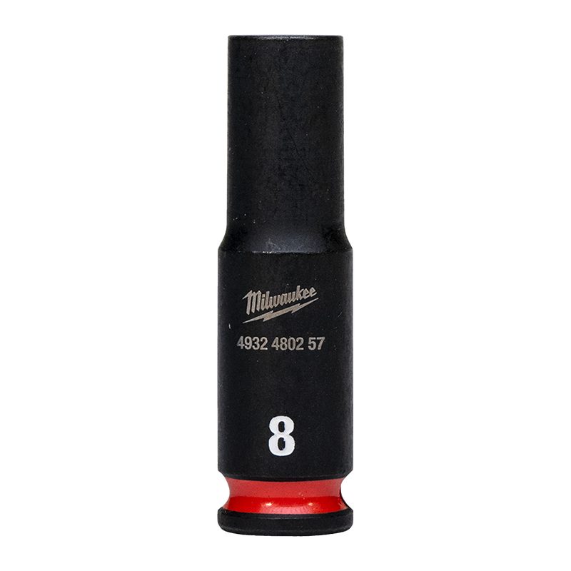 Milwaukee Průmyslové hlavice Shockwave 1/4" HEX 8mm dlouhé