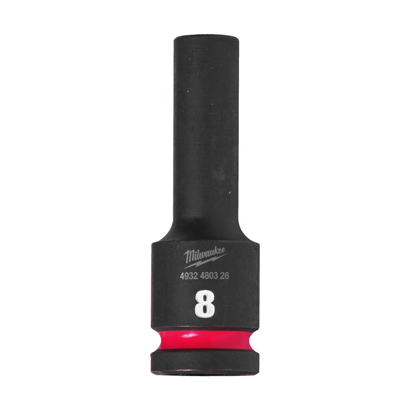 Milwaukee Průmyslové hlavice Shockwave 1/2" HEX 8mm prodloužené