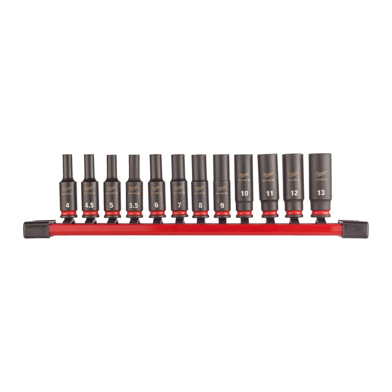 Milwaukee Sada průmyslových hlavic Shockwave 1/4" dlouhé - 12ks