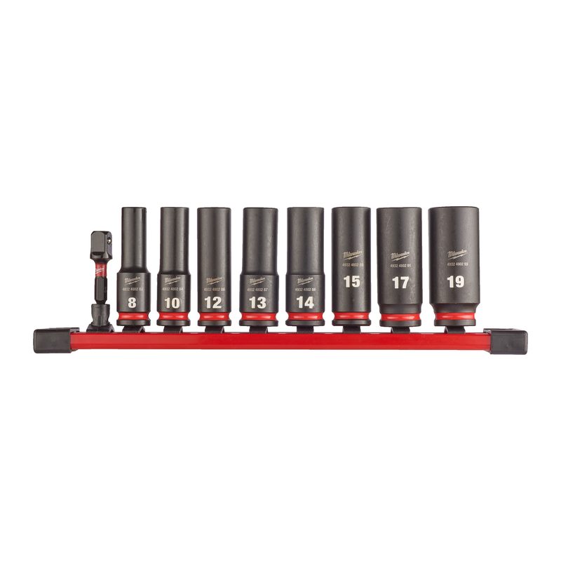 Milwaukee Sada průmyslových hlavic Shockwave 3/8" dlouhé - 9ks