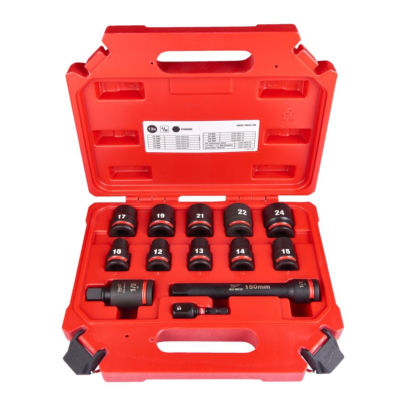 Milwaukee Průmyslové hlavice Shockwave 1/2" HEX sada 13ks krátké