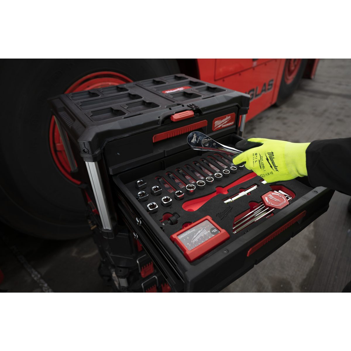 Milwaukee Packout pěnová vložka 1/4“ s nástrčnými klíči a ráčnou 35 ks