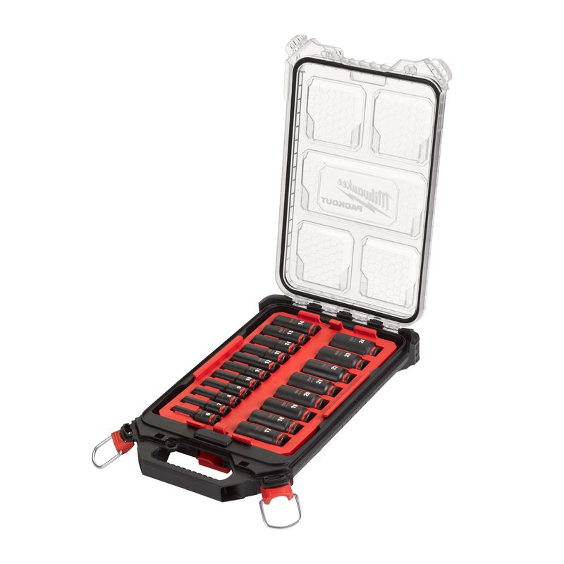 Milwaukee PACKOUT Průmyslové hlavice 3/8" - 19ks
