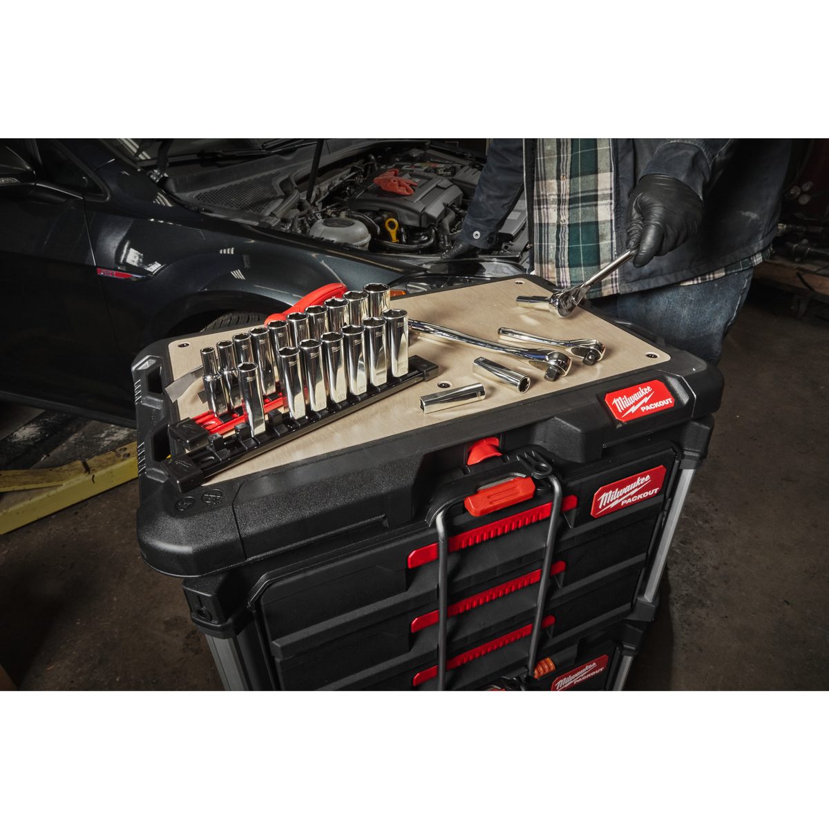 Milwaukee 3/8" sada chromovaných prodloužených nástrčných metrických klíčů 10ks