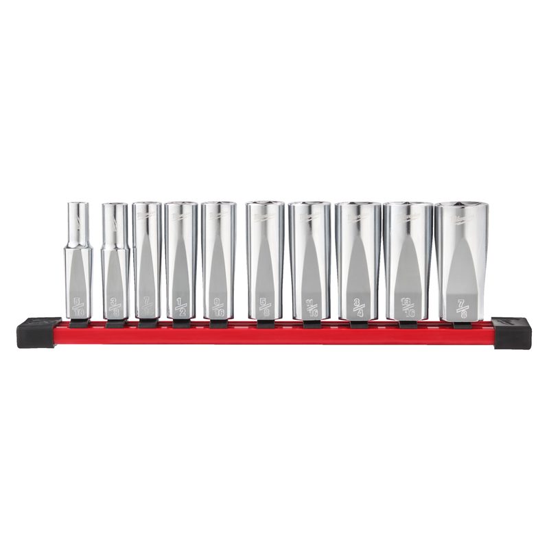 Milwaukee 3/8" sada chromovaných prodloužených nástrčných klíčů 10ks