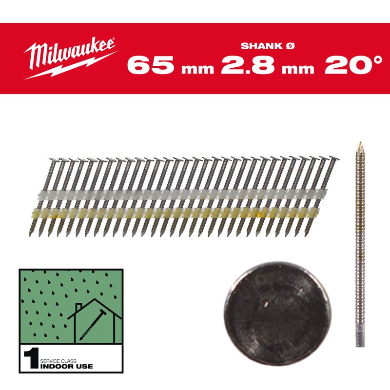 Milwaukee Hřebíky 20 Round Hd 65mm RS B SC1-2kpc