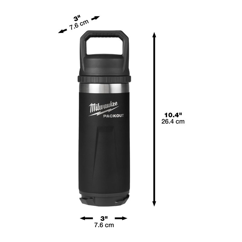 Milwaukee PACKOUT láhev 710 ml s víčkem - černá