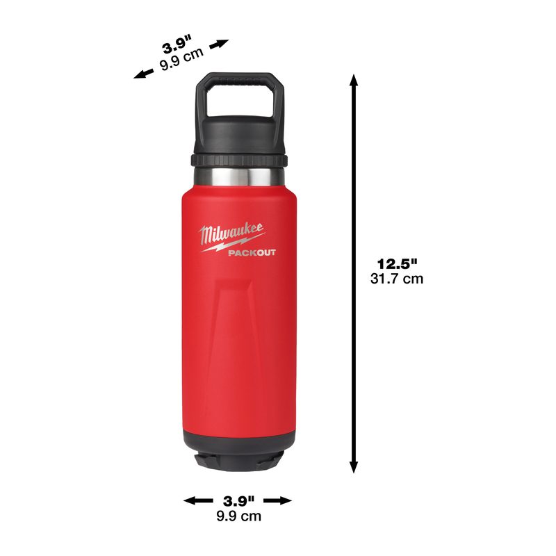 Milwaukee PACKOUT láhev 1065 ml s víčkem - červená