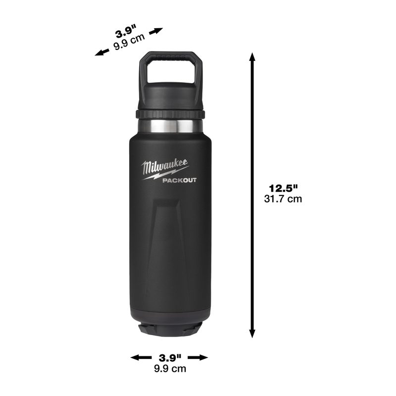 Milwaukee PACKOUT láhev 1065 ml s víčkem - černá