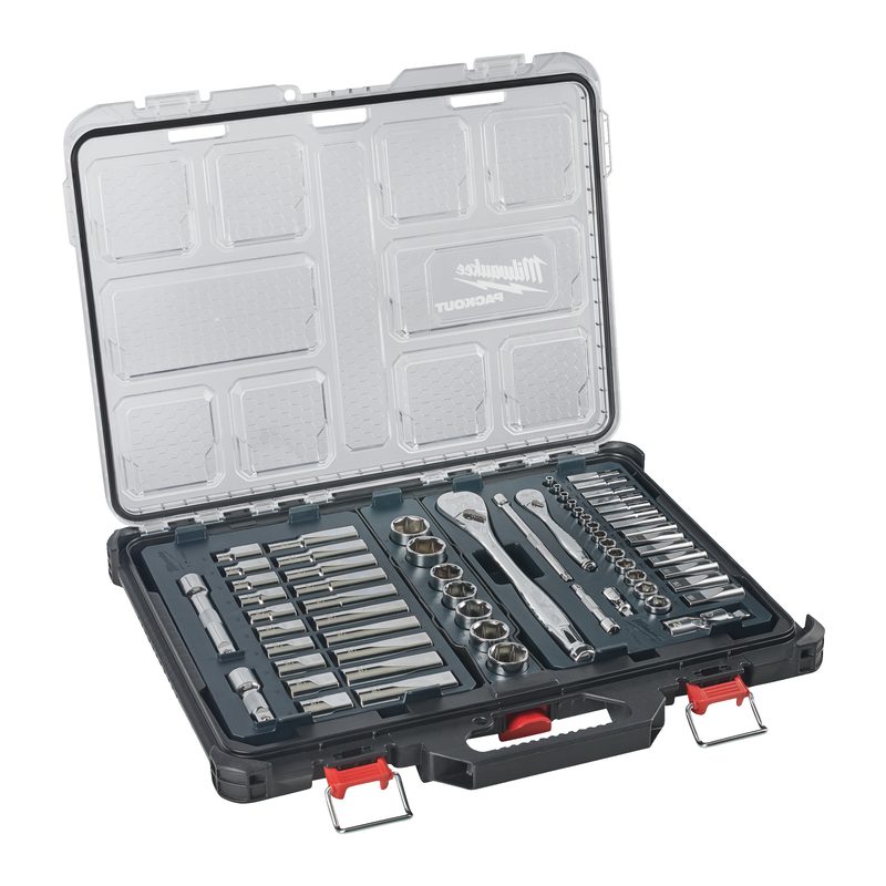 Milwaukee PACKOUT 63ks sada ráčny a nástrčných klíčů 1/4" a 1/2"