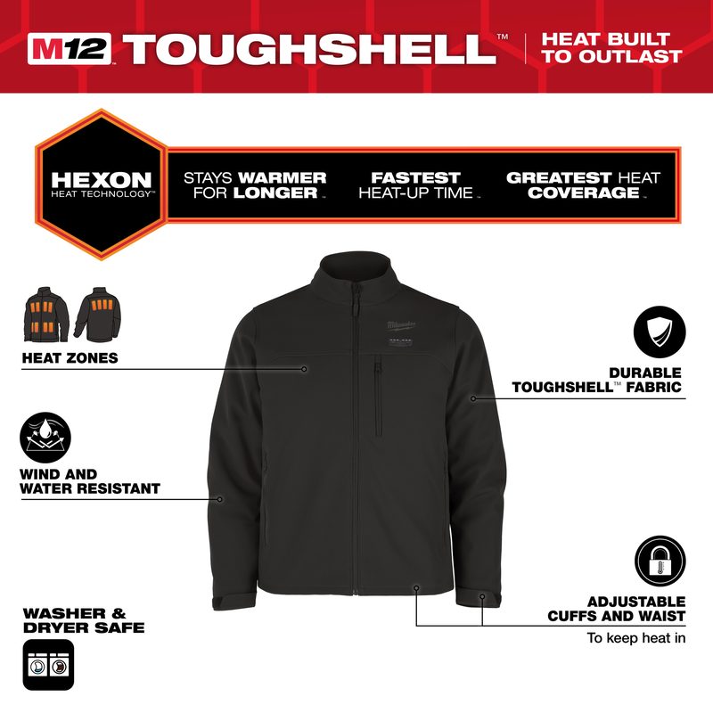 Milwaukee M12 HJBL6-0 (XXL) Vyhřívaná Bunda Černá