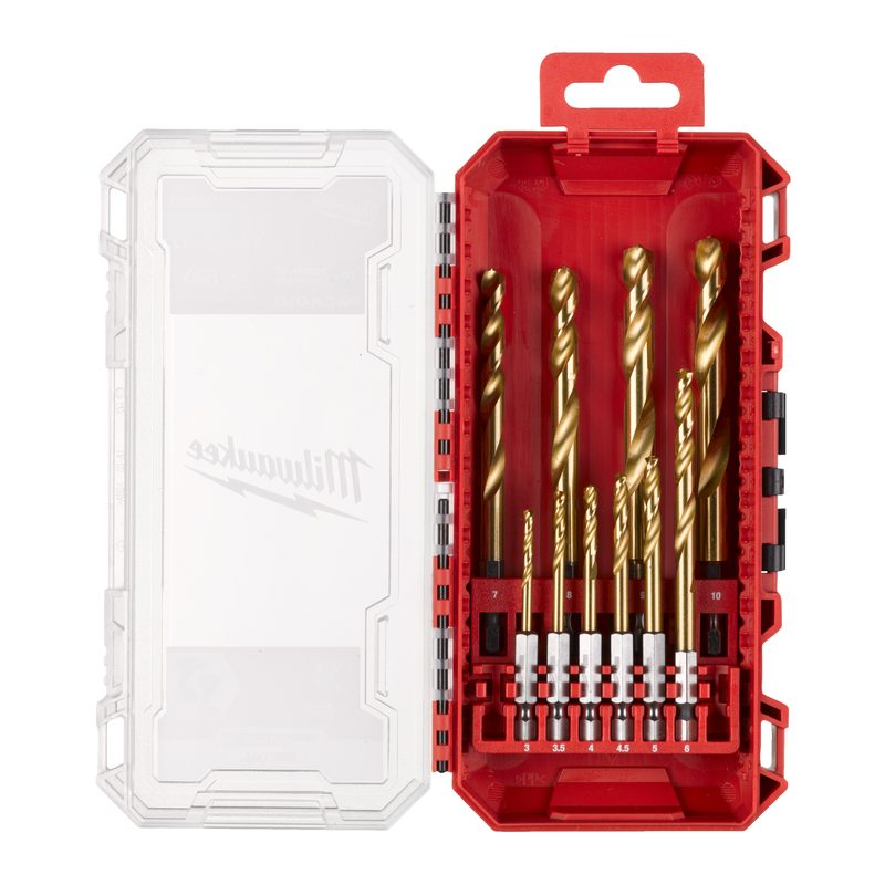 Milwaukee 10ks sada vrtáků Red Hex do kovu SWave HSS-G TiN