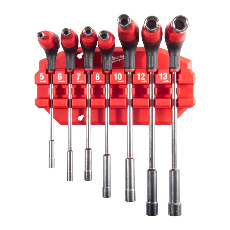 Milwaukee 7 PC Nut Driver with Comfort Grip Set with Rack