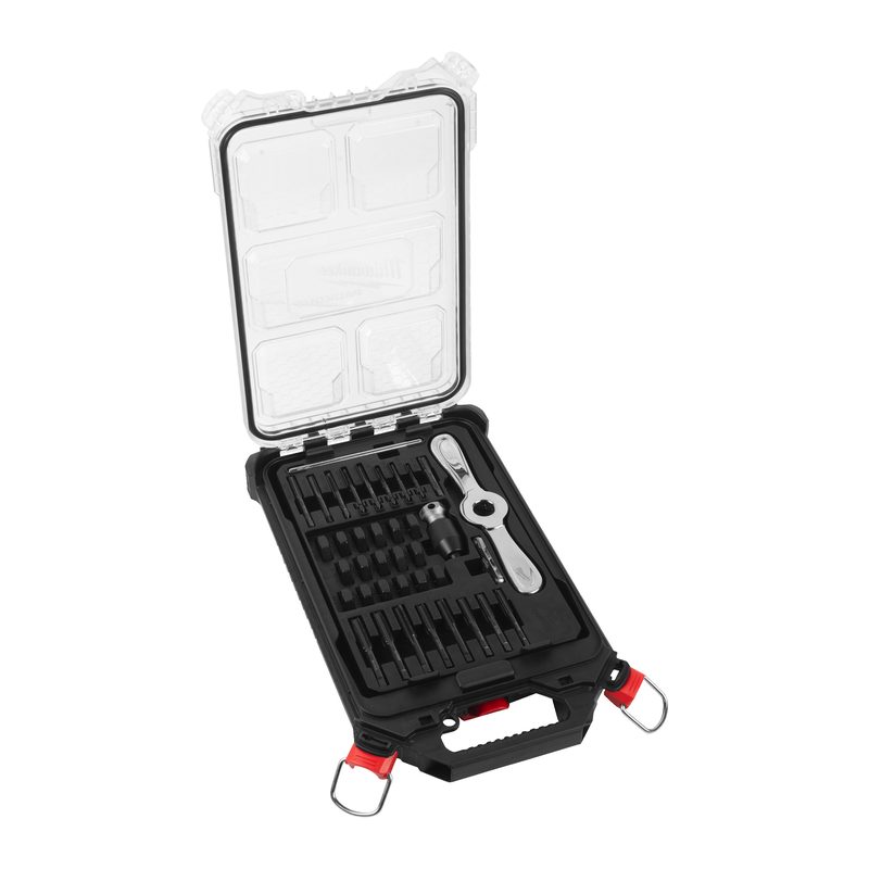Milwaukee 38ks PACKOUT sada metrických závitníků a oček Hex-LOK s vratidlem 2v1