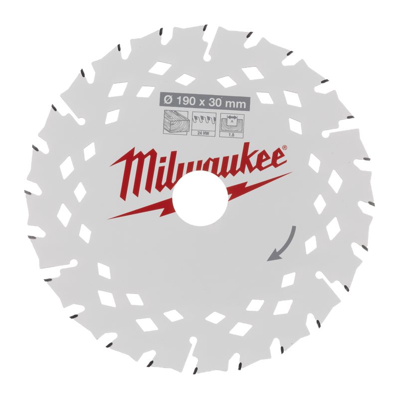 Milwaukee Pilový kotouč na dřevo 190 × 30 × 1,8 mm, 24z, střídavý zub