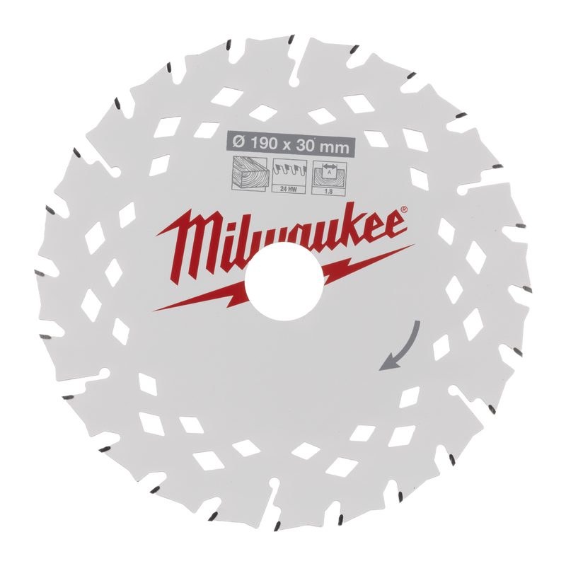 Milwaukee Pilový kotouč na dřevo 190 × 30 × 1,8 mm, 24z, střídavý zub