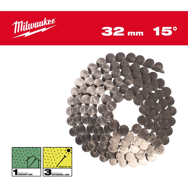 Milwaukee Hřebíky 15° ve svitku 3,05x32 mm /RS/Inox - ks 2160 (vhodné pro M18 FRCN45)