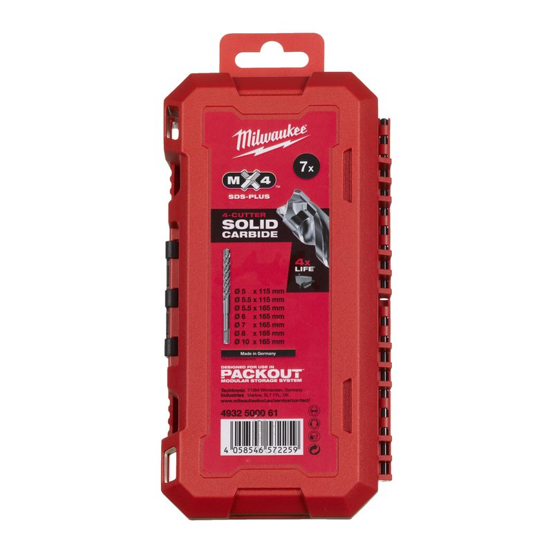 Milwaukee 7ks sada vrtáků SDS-plus MX4
