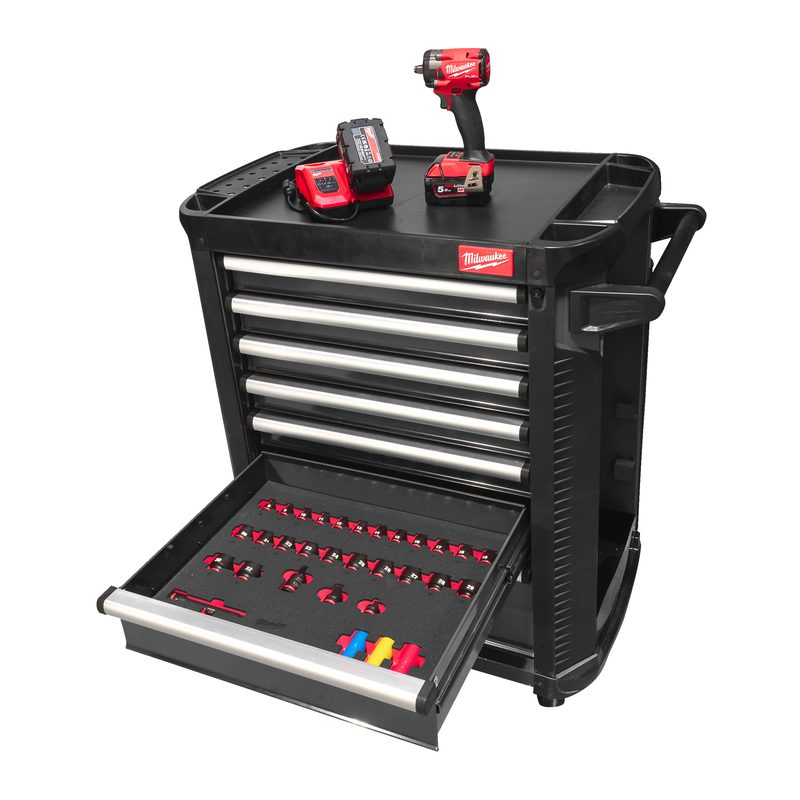 Milwaukee TOOLGUARD Dílenský vozík na nářadí 30"/78 cm šedý s M18 FIW2F12 (246 ks)