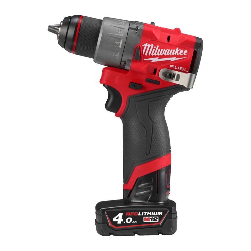 Milwaukee M12 FDD2-402X FUEL Aku vrtačka / šroubovák, 2x 4Ah baterie, nabíječka