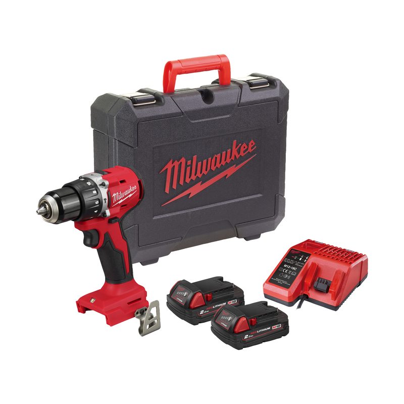 Milwaukee M18 BLPDRC-202C kompaktní bezuhlíková příklepová vrtačka