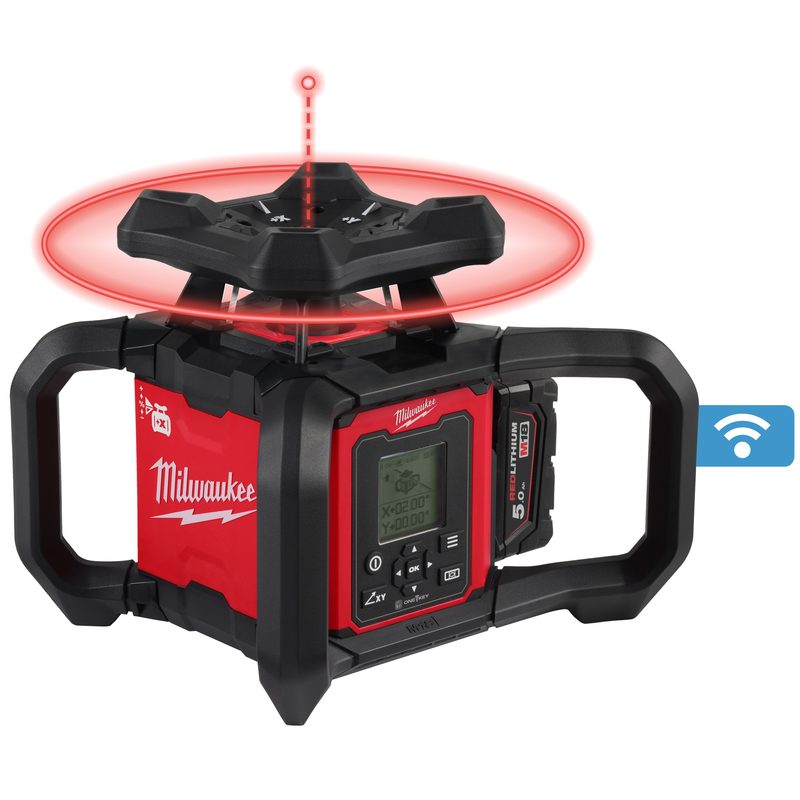 Milwaukee M18 RLOHV1200-201C Rotační laser duální nastavení sklonu, horizontální/ vertikální 1200m - ONE KEY
