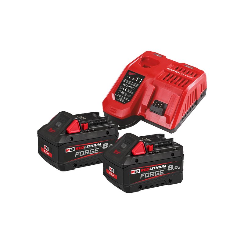 Milwaukee M18 FORGE NRG-802 Sada akumulátorů a nabíječky