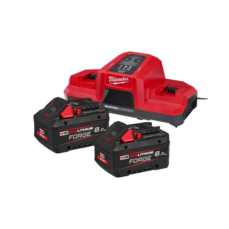 Milwaukee M18 FORGE NRG-802 Sada akumulátorů a nabíječky