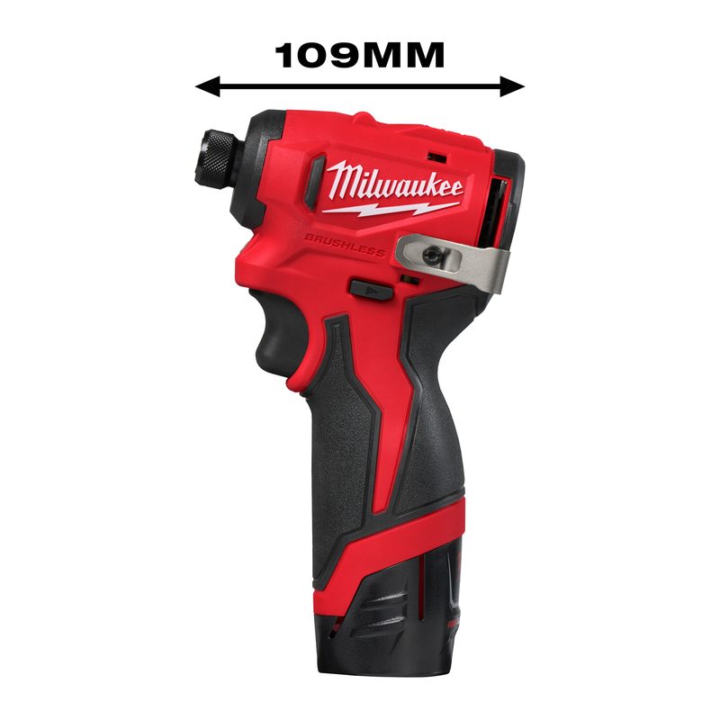 Milwaukee M12 BLIDRC-202C Kompaktní bezuhlíkový rázový utahovák – 124 Nm