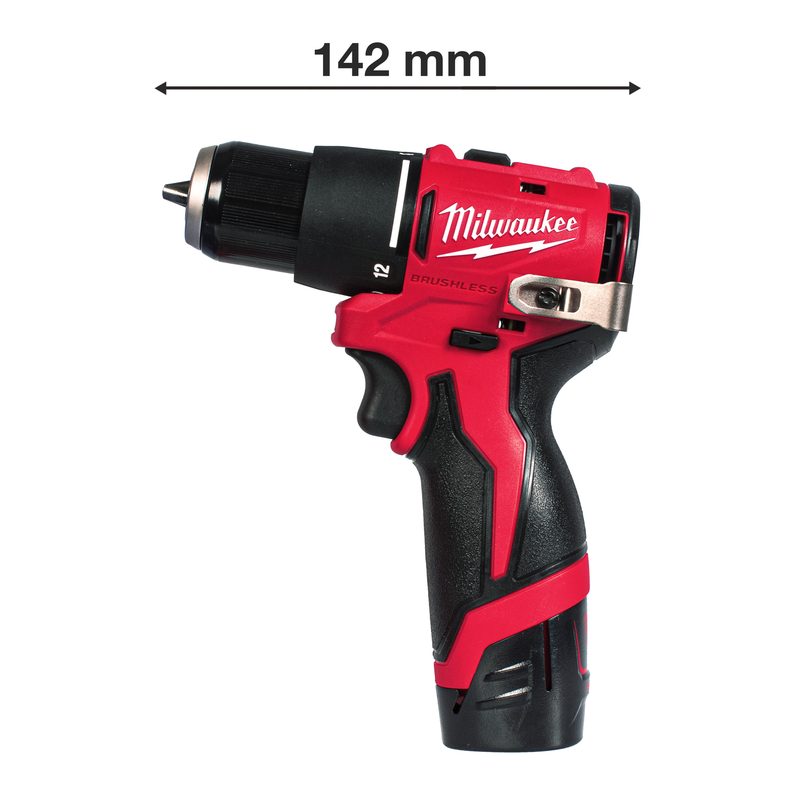 Milwaukee M12 BLPDRC-202C Kompaktní bezuhlíková příklepová vrtačka – 40 Nm