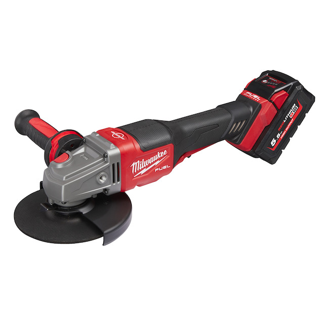Milwaukee M18 FHSAG125XPDB-552X FUEL vysoce výkonná úhlová bruska 125 mm s kolébkovým spínačem