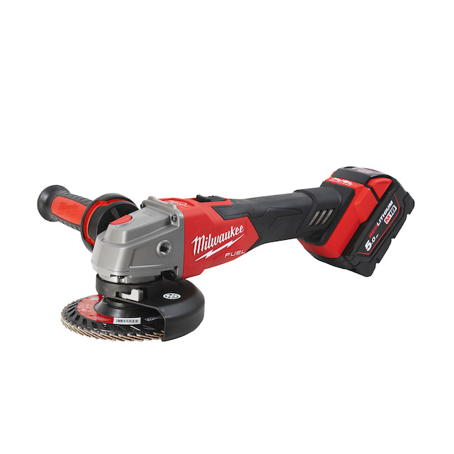 Milwaukee M18 FSAG125XB-502X 125 mm Úhlová bruska s posuvným spínačem,Rapid STOP