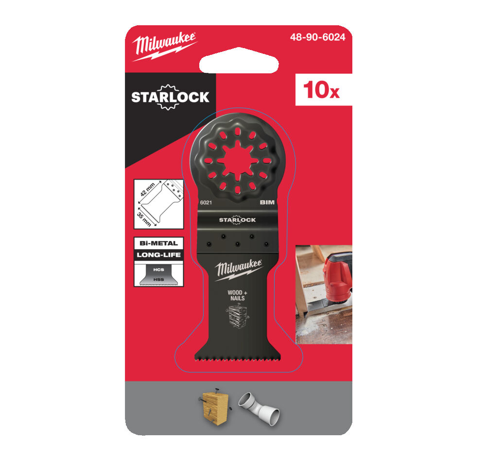 Milwaukee Nůž na ponorné řezání do dřeva s hřeby 35x42mm (10ks)