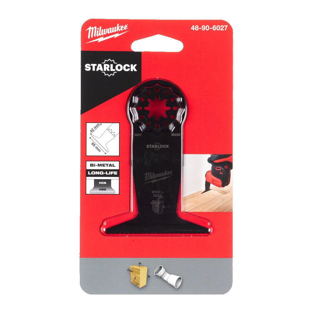 Milwaukee Široký nůž na ponorné řezání do dřeva s hřeby 65x42mm (1ks)