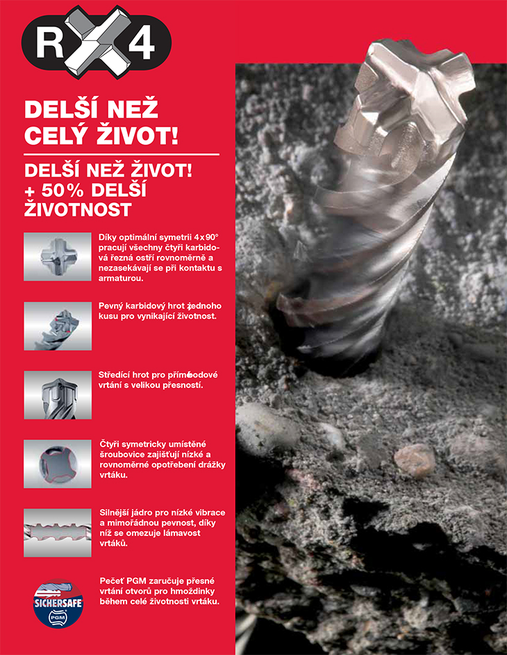 Milwaukee 50 x Vrták SDS-Plus MX4 10 x 100 x 160