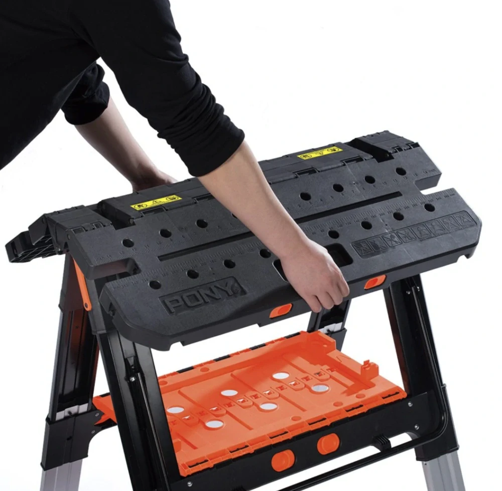 Skládací pracovní stůl PONY JORGENSEN s nastavitelnou výškou - plocha 787 × 635 mm