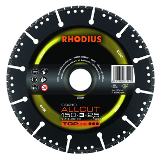 Rhodius DG210 Allcut 150x3,0x2,5x22,23 Diamantový kotouč Bal. 1