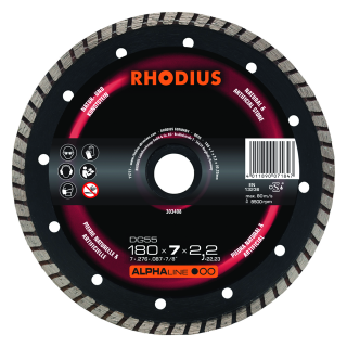 Rhodius DG55 180x7,0x2,2x22,23 Diamantový kotouč Bal. 1