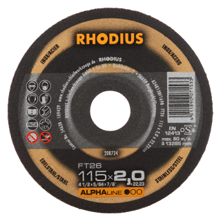 Rhodius FT26 115x2,0x22,23 Řezný kotouč Bal. 25