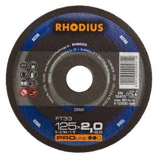 Rhodius FT33 125x2,0x22,23 Řezný kotouč Bal. 25