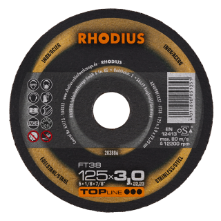 Rhodius FT38 125x3,0x22,23 Řezný kotouč Bal. 25