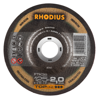 Rhodius FTK38 125x2,0x22,23 Řezný kotouč Bal. 25