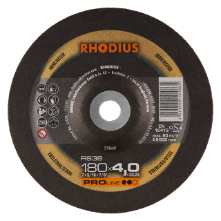 Rhodius RS38 180x4,0x22,23 Brusný kotouč Bal. 10