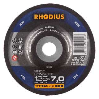 Rhodius RS50 LONGLIFE 125x7,0x22,23 Brusný kotouč Bal. 25