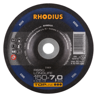 Rhodius RS50 LONGLIFE 150x7,0x22,23 Brusný kotouč Bal. 10
