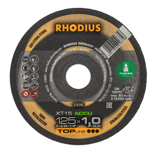 Rhodius XT15 ACCU 125x1,0x22,23 Řezný kotouč Bal. 10